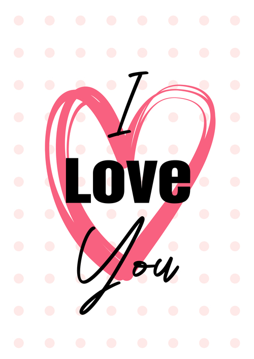 I love you valentine card vector