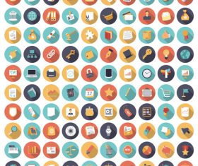 Icons flat colors all business vector set
