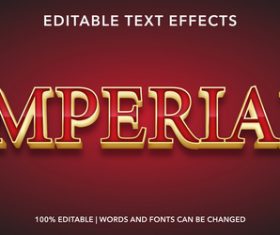 Imperial editable font effect text vector