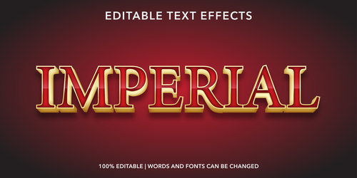 Imperial editable font effect text vector