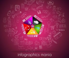 Infographics circle sketch vector