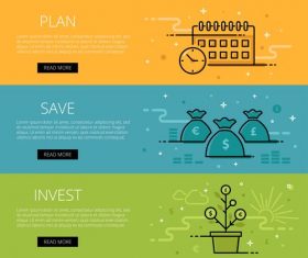 Investment web banner set vector