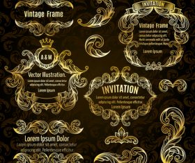 Invitation golden vector