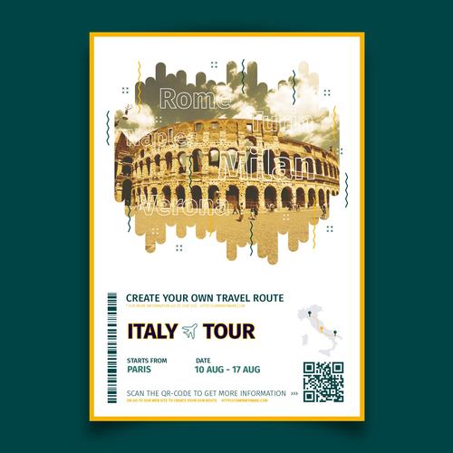 Italy abstract travel poster vector