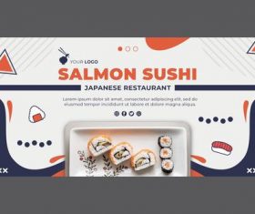 Japanese restaurant banner web template vector