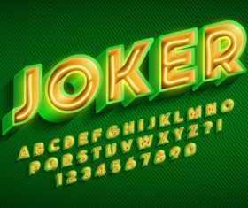 Joker and alphabet illustrator text style effect vector