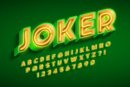 Joker and alphabet illustrator text style effect vector