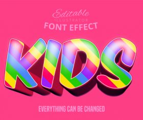 KIDS text style effect vector