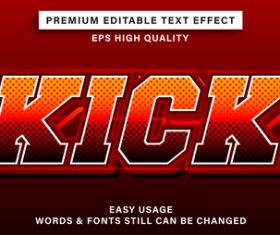 Kick text style effect vector
