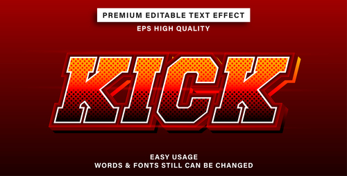 Kick text style effect vector