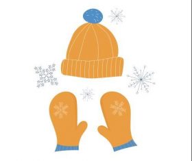 Knit hat and gloves sticker vector