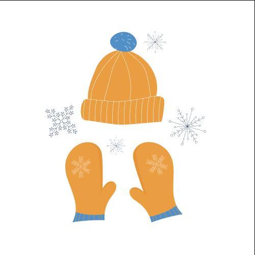 Knit hat and gloves sticker vector