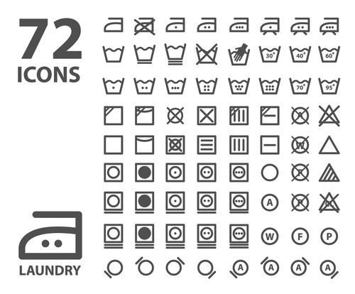Laundry icons set vector