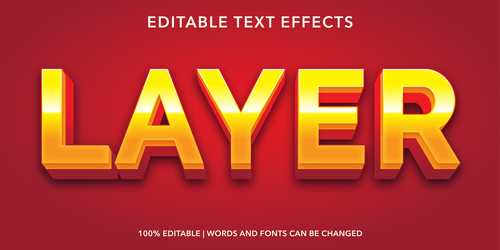 Layer green editable font effect text vector