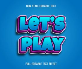 Let's play disable font effect text vector