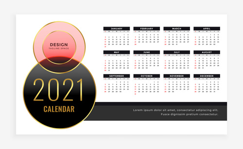 Luxury style new year calendar template vector