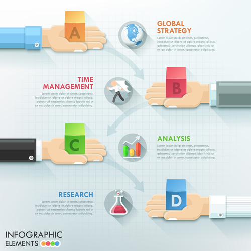 Management time templates of Infographics vector