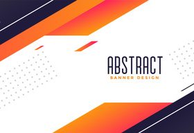 Memphis style modern banner with orange shapes vector