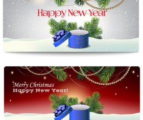 Merry Christmas and New Year banner vector