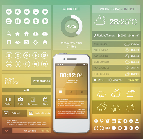 Mobile APP screen design vector