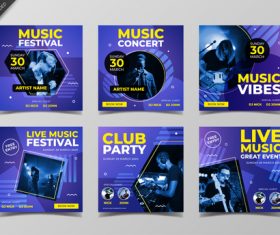 Music nightclub poster design vector