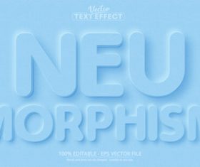 Neumorphism 3d editable text style effect vector
