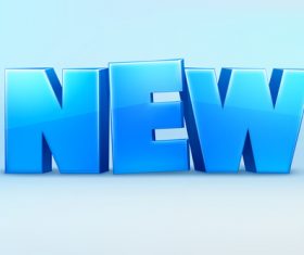 New blue editable font vector