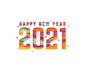 New year 2021 background paper style vector