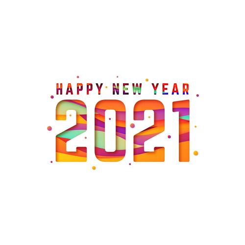 New year 2021 background paper style vector free download