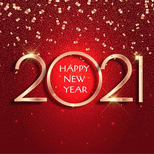 New year 2021 confetti background vector