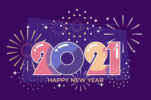 New year 2021 flat design vector