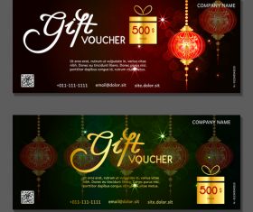 New year gift card voucher vector