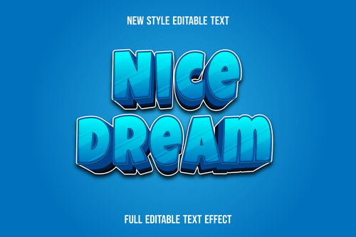 Nice dream editable font effect text vector