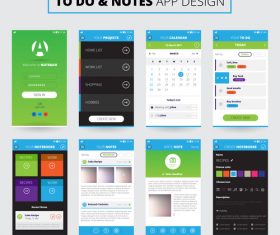 Notes mobile apps design vector