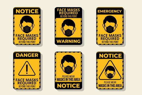 Notice facr masks required logo vector