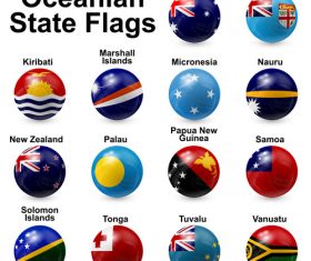 Oceanian state flags vector