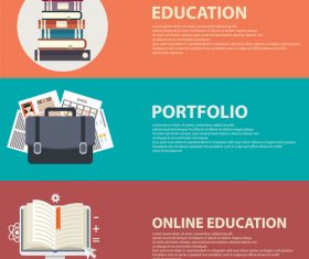 Online education information banner vector