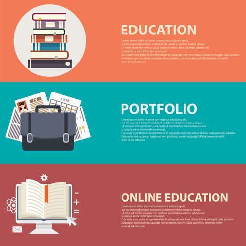 Online education information banner vector