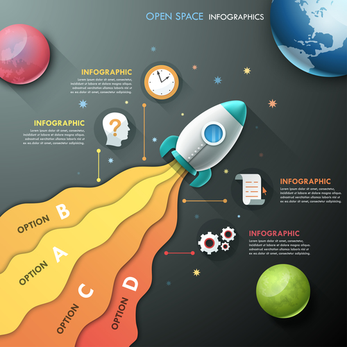Open space templates of Infographics vector