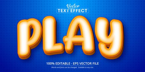Orange 3d editable text style effect vector