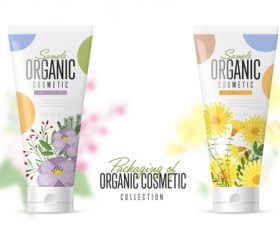 Organic cosmetic collection vector