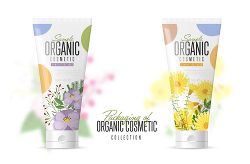 Organic cosmetic collection vector