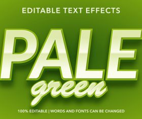 Pale green editable font effect text vector