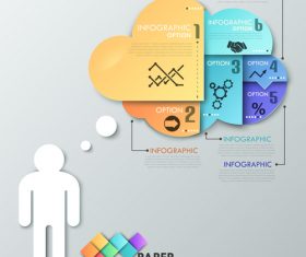 Paper infographic template vector