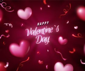Pink valentine's day greeting card vector
