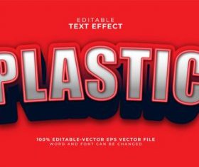 Plastic editable text effect vector