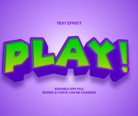 Play text effect vector