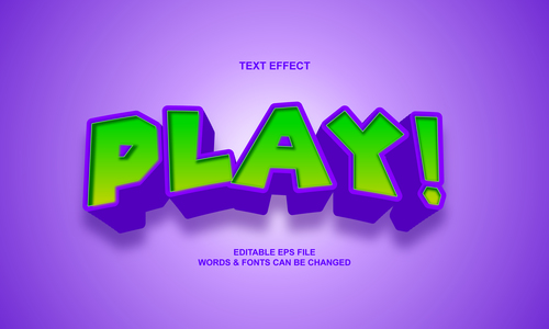 Play text effect vector