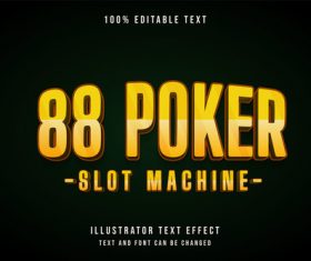 Poker 3d editable text vector