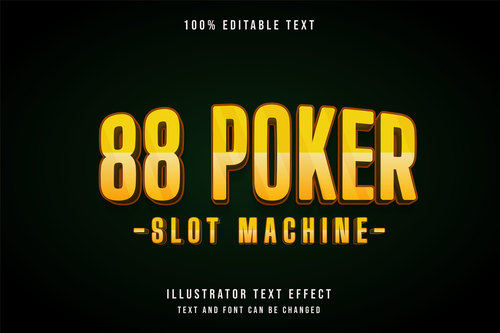 Poker 3d editable text vector